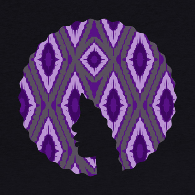 Afro Hair Woman with African Pattern, Black History by logiamerch