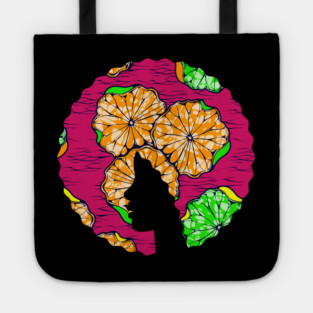 Afro Hair Woman with African Pattern, Black History Tote