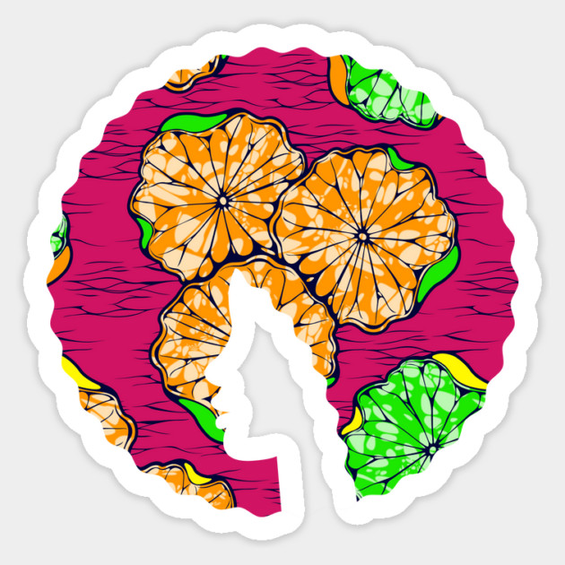 Afro Hair Woman with African Pattern, Black History Magnet by logiamerch