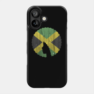 Afro Hair Woman with Jamaican, Black History Phone Case