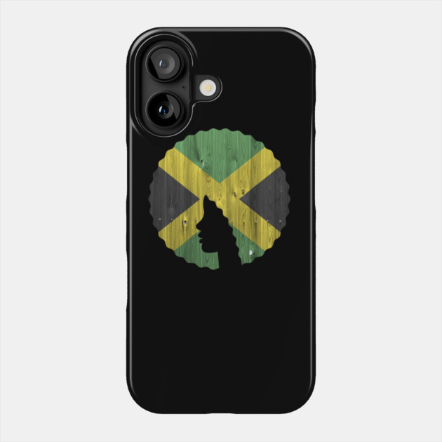 Afro Hair Woman with Jamaican, Black History Phone Case by logiamerch