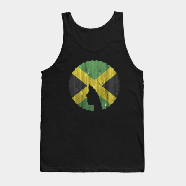 Afro Hair Woman with Jamaican, Black History Tank Top by logiamerch