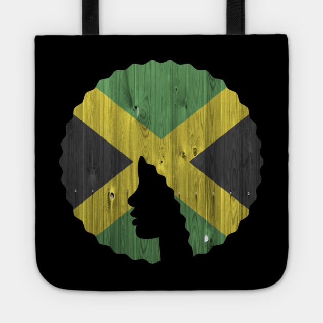 Afro Hair Woman with Jamaican, Black History Tote by logiamerch