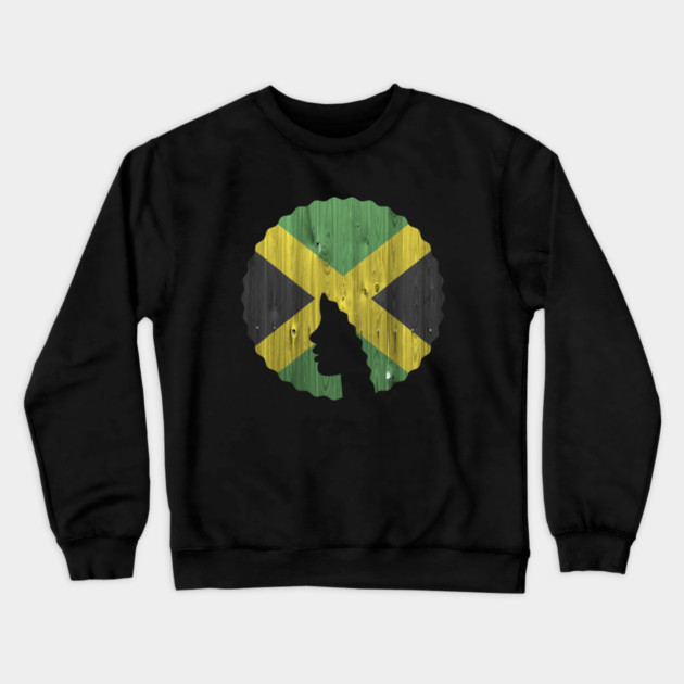 Afro Hair Woman with Jamaican, Black History Crewneck Sweatshirt by logiamerch