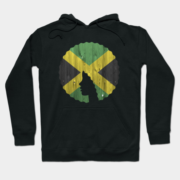 Afro Hair Woman with Jamaican, Black History Hoodie by logiamerch