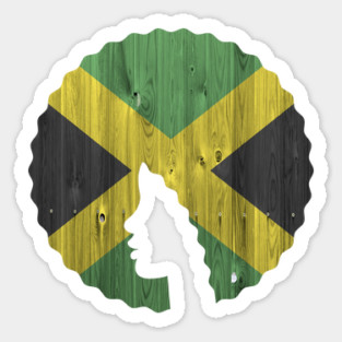 Afro Hair Woman with Jamaican, Black History Sticker