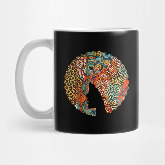 Afro Hair Woman with Animal African Pattern, Black History by logiamerch