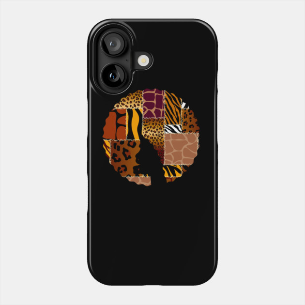 Afro Hair Woman with Animal African Pattern, Black History Phone Case by logiamerch