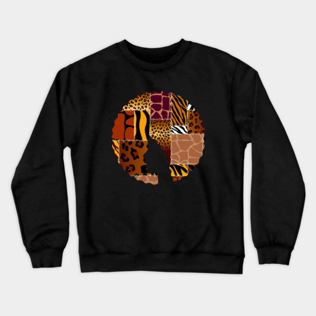 Afro Hair Woman with Animal African Pattern, Black History Crewneck Sweatshirt by logiamerch
