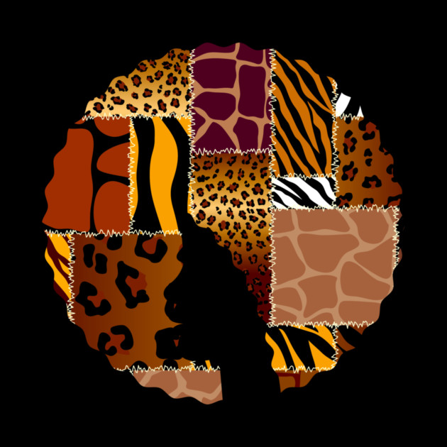 Afro Hair Woman with Animal African Pattern, Black History by logiamerch