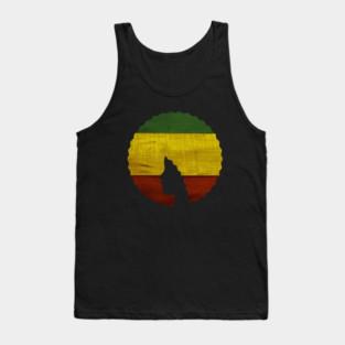 Afro Hair Woman with Rasta Colors, Black History Tank Top