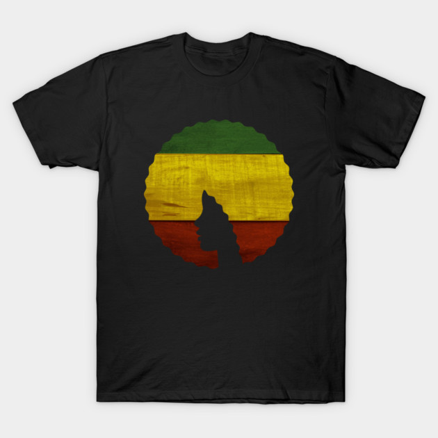 Afro Hair Woman with Rasta Colors, Black History T-Shirt by logiamerch