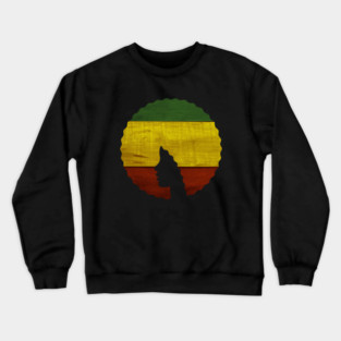 Afro Hair Woman with Rasta Colors, Black History Crewneck Sweatshirt