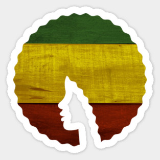 Afro Hair Woman with Rasta Colors, Black History Sticker