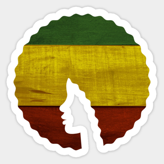 Afro Hair Woman with Rasta Colors, Black History Sticker by logiamerch