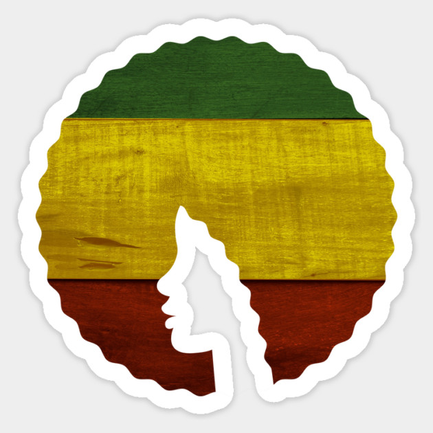 Afro Hair Woman with Rasta Colors, Black History Magnet by logiamerch