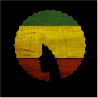 Afro Hair Woman with Rasta Colors, Black History Posters and Art