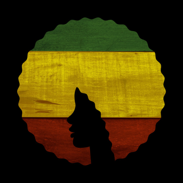 Afro Hair Woman with Rasta Colors, Black History by logiamerch