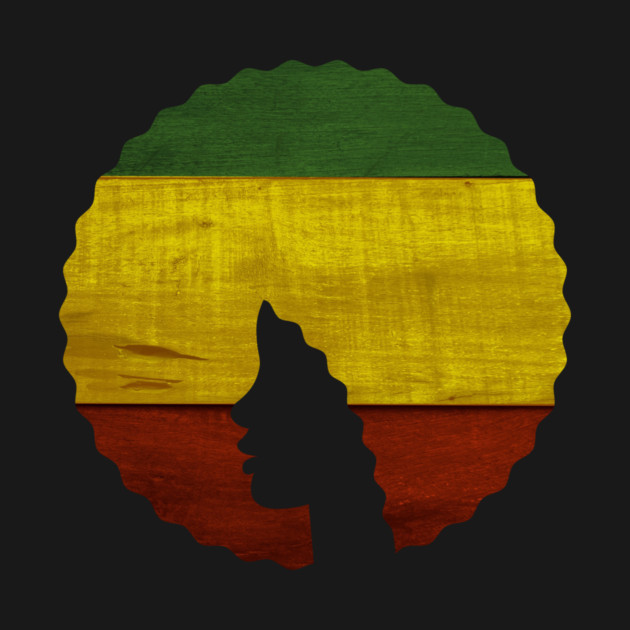 Afro Hair Woman with Rasta Colors, Black History by logiamerch