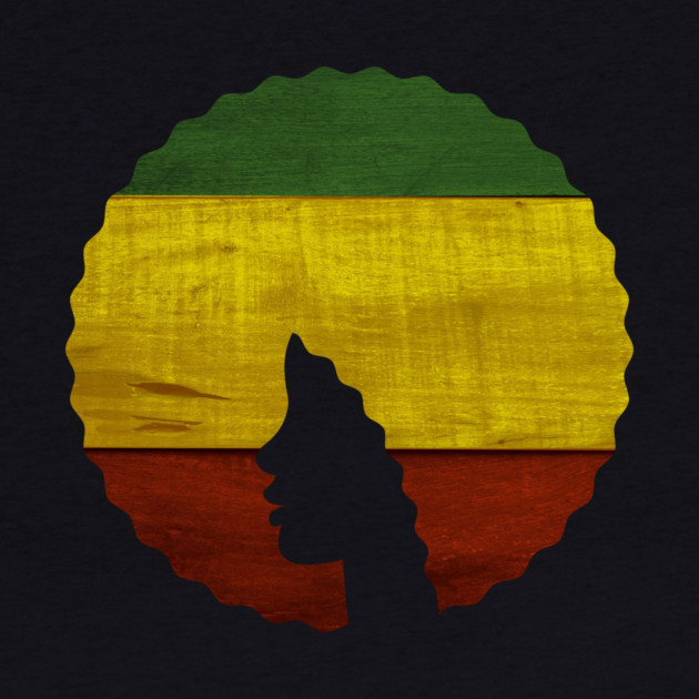 Afro Hair Woman with Rasta Colors, Black History by logiamerch