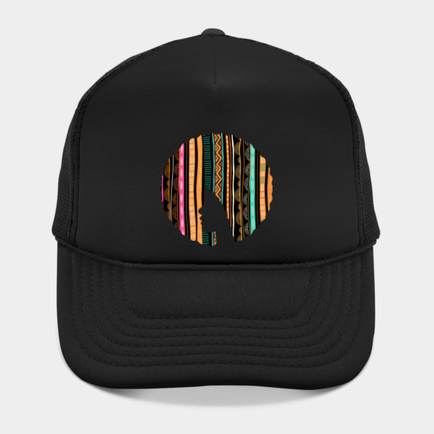 Afro Hair Woman with African Pattern, Black History by logiamerch