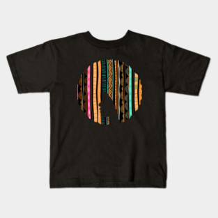 Afro Hair Woman with African Pattern, Black History Kids T-Shirt