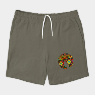 Afro Hair Woman with African Pattern, Black History Shorts