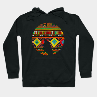 Afro Hair Woman with African Pattern, Black History Hoodie