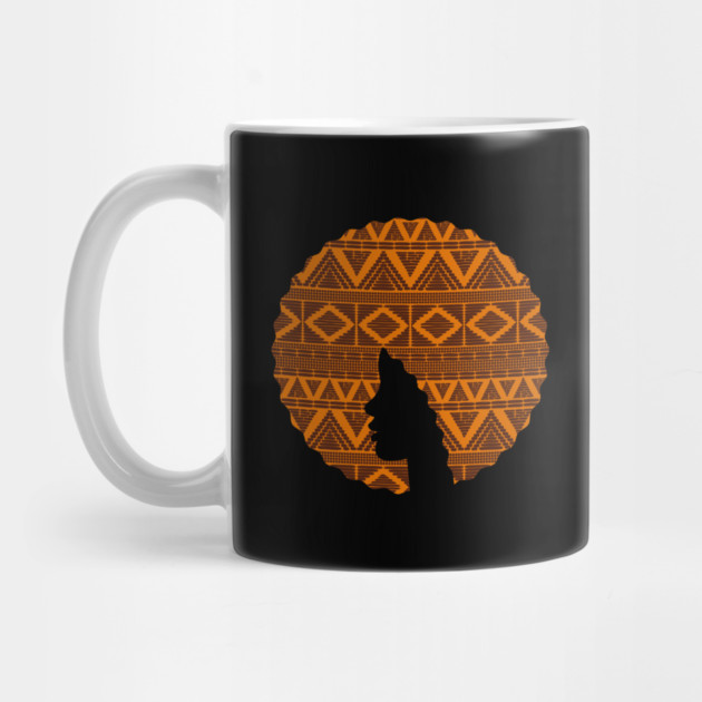 Afro Hair Woman with African Pattern, Black History by logiamerch