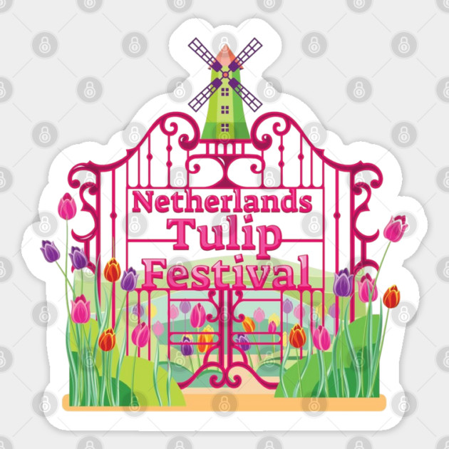 Tulip Festival Windmill Gates Sticker by HolidayBug