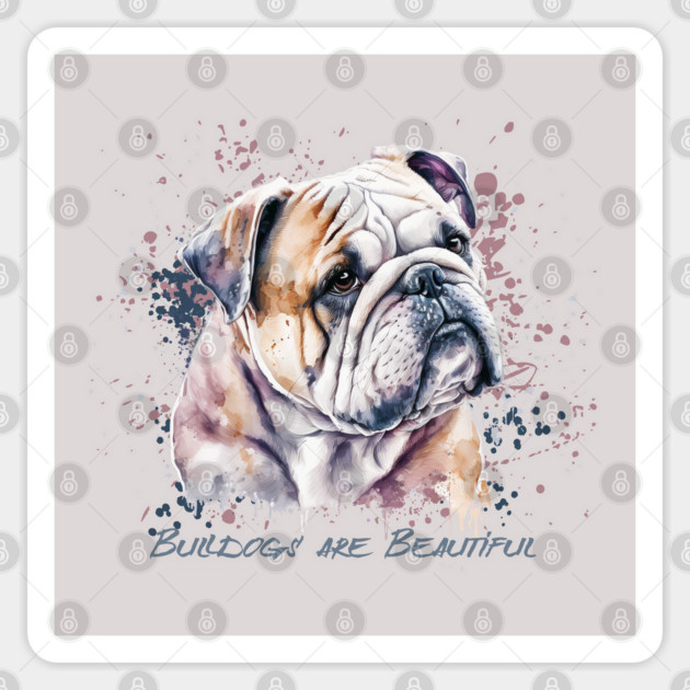 Watercolor Bulldog Sticker by HolidayBug