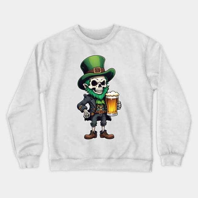Skeleton Leprechaun 2 Crewneck Sweatshirt by Grave Digs