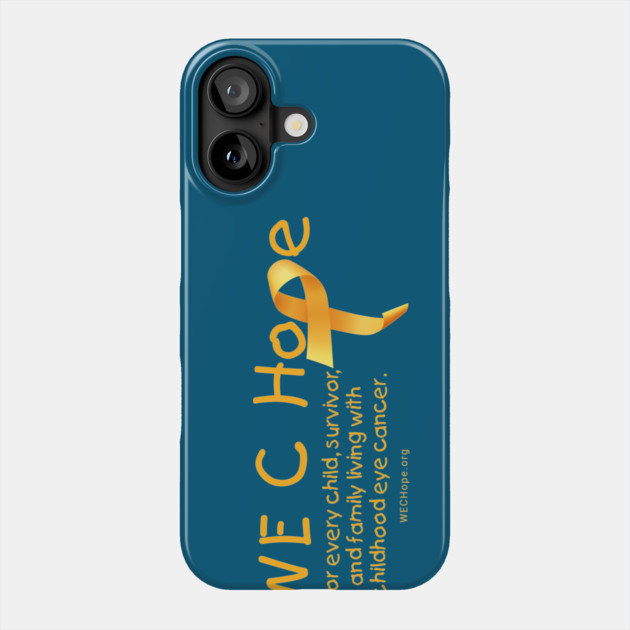 WE C Hope Gold Lg Ribbon Alt Tagline Phone Case by World Eye Cancer Hope