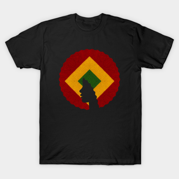 Afro Hair Woman with African Rasta Colors, Black History T-Shirt by logiamerch