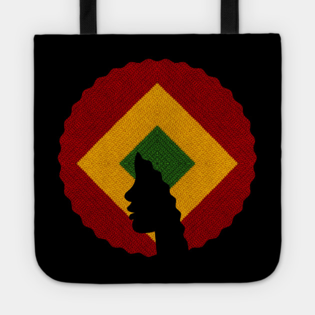 Afro Hair Woman with African Rasta Colors, Black History Tote by logiamerch