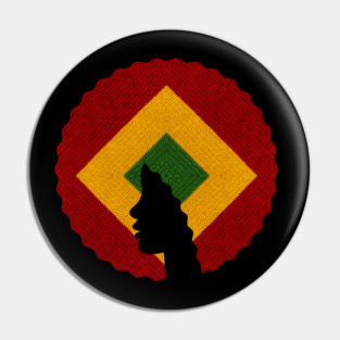 Afro Hair Woman with African Rasta Colors, Black History Pin