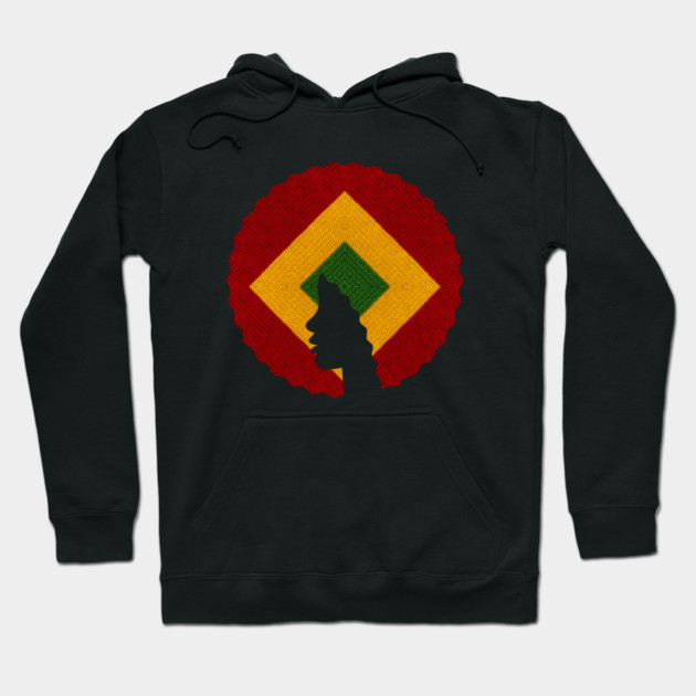 Afro Hair Woman with African Rasta Colors, Black History Hoodie by logiamerch