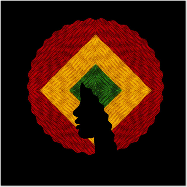Afro Hair Woman with African Rasta Colors, Black History Wall Art by logiamerch