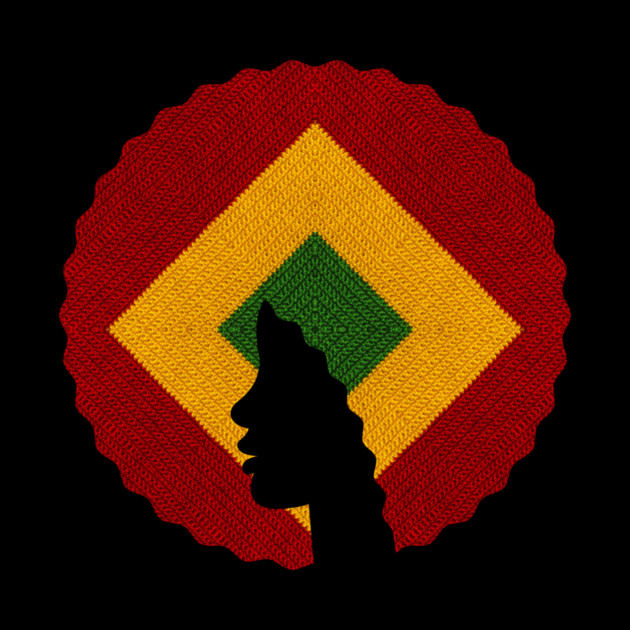 Afro Hair Woman with African Rasta Colors, Black History by logiamerch