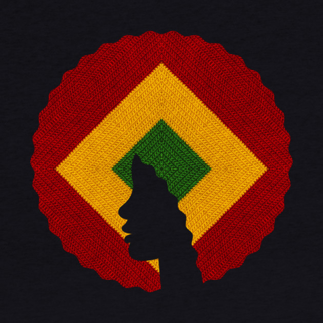 Afro Hair Woman with African Rasta Colors, Black History by logiamerch