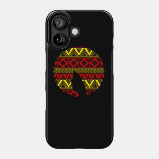 Afro Hair Woman with African Pattern, Black History Phone Case
