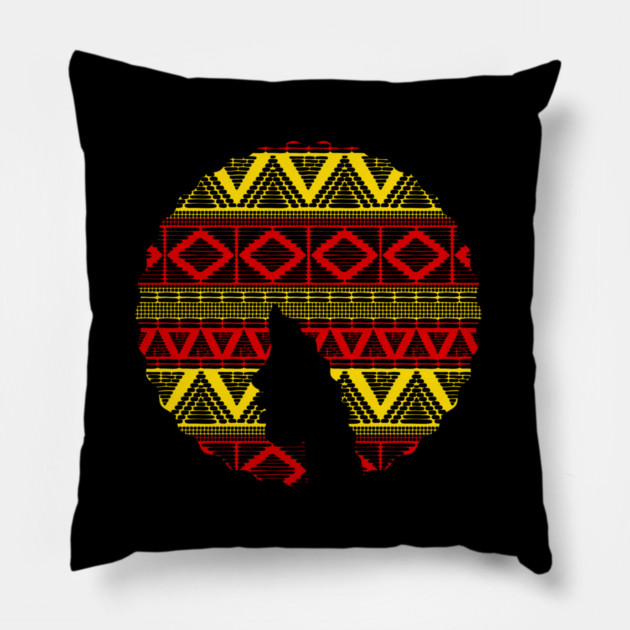 Afro Hair Woman with African Pattern, Black History Pillow by logiamerch