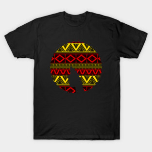 Afro Hair Woman with African Pattern, Black History T-Shirt