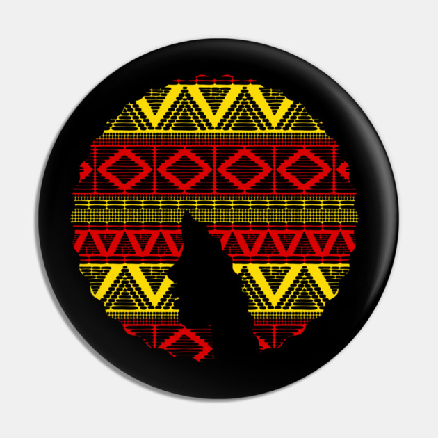 Afro Hair Woman with African Pattern, Black History Pin by logiamerch