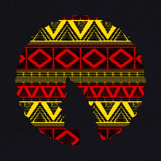 Afro Hair Woman with African Pattern, Black History by logiamerch