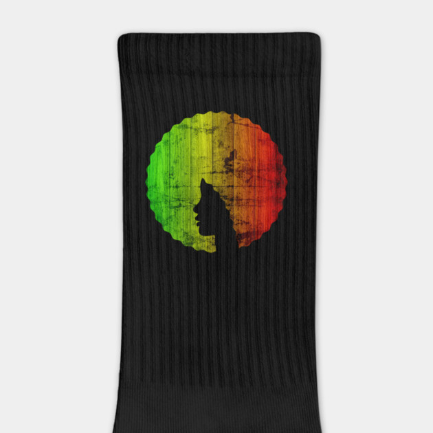 Afro Hair Woman with African Rasta Colors, Black History by logiamerch