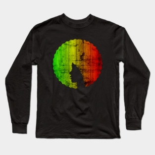Afro Hair Woman with African Rasta Colors, Black History Long Sleeve T-Shirt