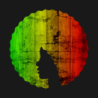 Afro Hair Woman with African Rasta Colors, Black History T-Shirt