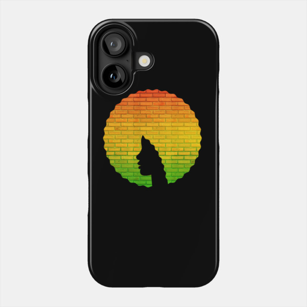 Afro Hair Woman with African Rasta Colors, Black History Phone Case by logiamerch