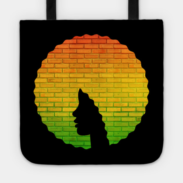 Afro Hair Woman with African Rasta Colors, Black History Tote by logiamerch